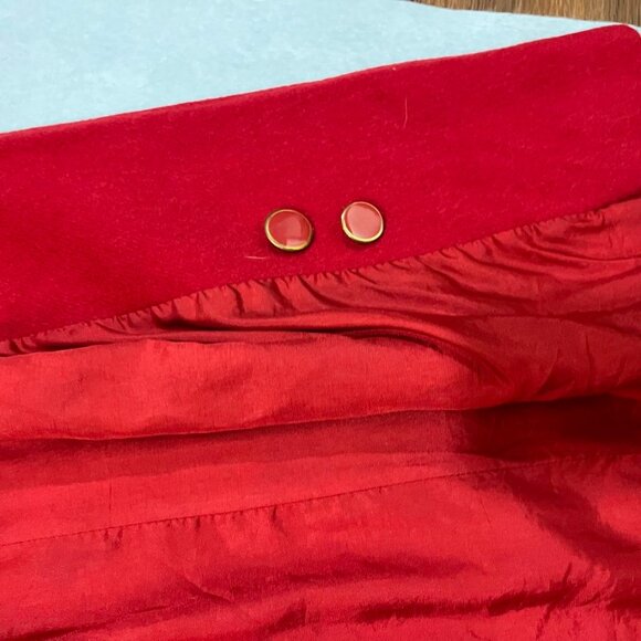 Worthington Red Wool Blend Double Breasted Long Coat Vintage Size 10 - Picture 6 of 13